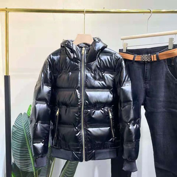 

2men's down jacket tide brand fashion letter printing coats, Black