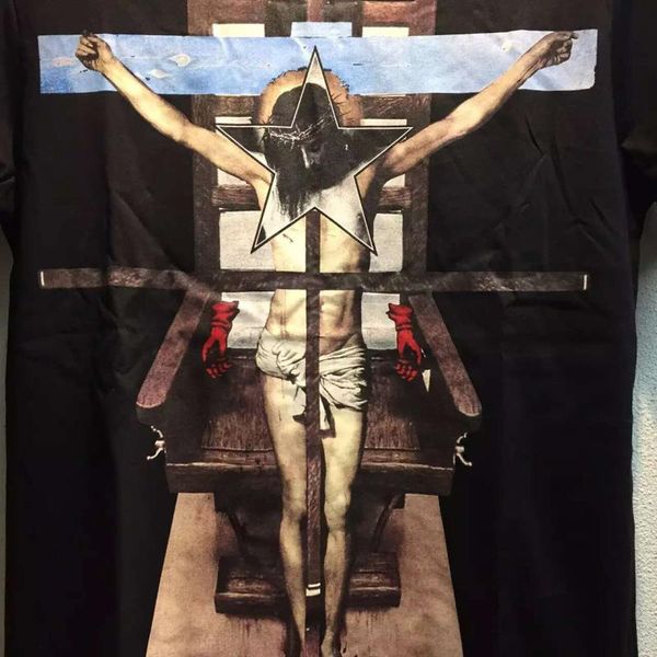 

quality men's clothing the cross men jesus casual printing fashion men brand high t-shirt ,cotton t-shirt 2021 short-sleeved wkwbn, Black