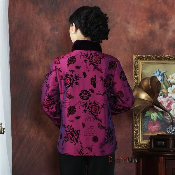 

promotions purple chinese middle-aged womens silk satin wadded jacket embroidery tang suit outerwear  l xl xxl 3xl 4xl, Red