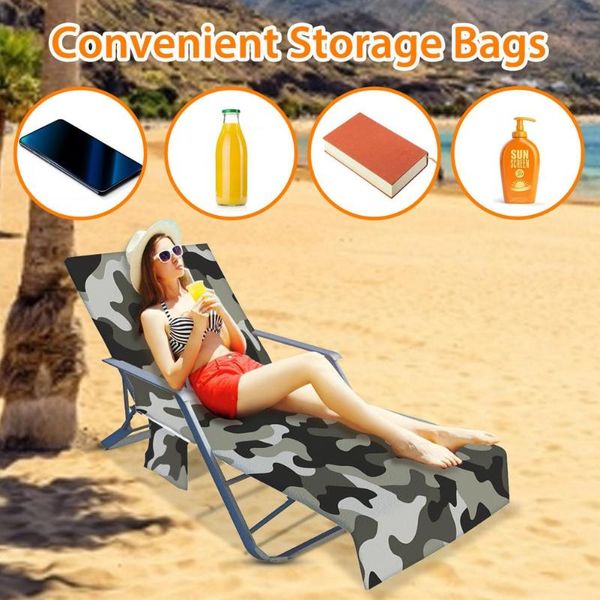 

chair covers camouflage beach lounge cover quick drying mat swimming pool cool bed garden sunbath lazy lounger with side
