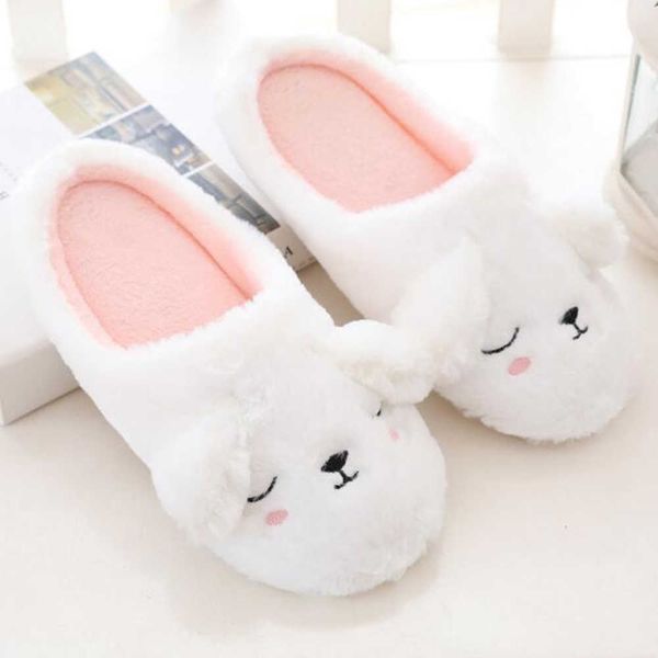 

fashion cartoon home cotton slippers for women family winter house shoes warm girl plush indoor women flip flops xx453 210625, Black