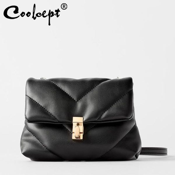 

evening bags coolcept women chain shoulder bag pu leather winter women's ins style ladies casual