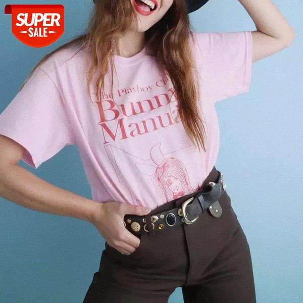 

sunfiz yf pink t shirt summer women bunny manual tee shirt pink graphic 70s 80s vintage tshirt #4d8h, White