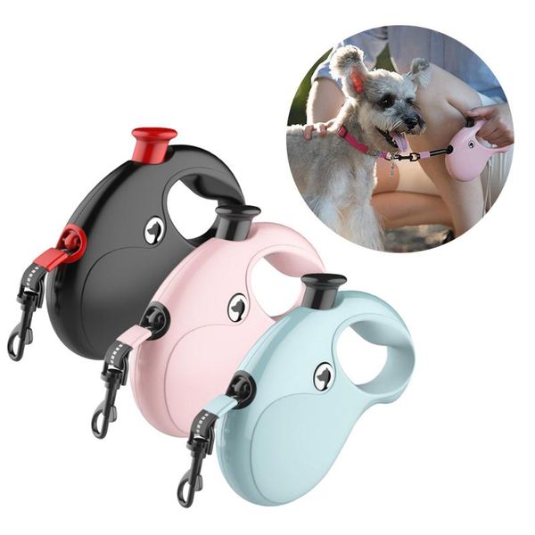 

dog collars & leashes 5m leash harness small medium retractable walking traction rope leads automatic flexible pet products