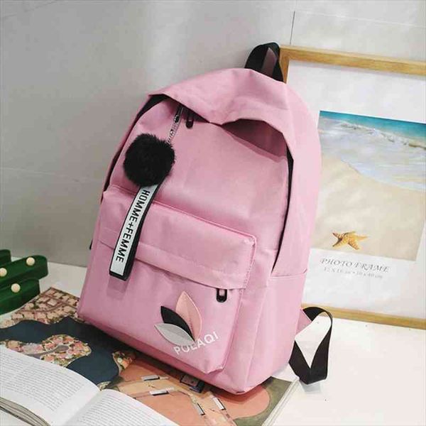 

women backpack brand designer simple fashion light small canvas schoolbag middle school student couple