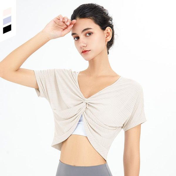 

yoga outfit shirts women crop loose fit sports tank shirt fitness gym tees wear running clothes workout