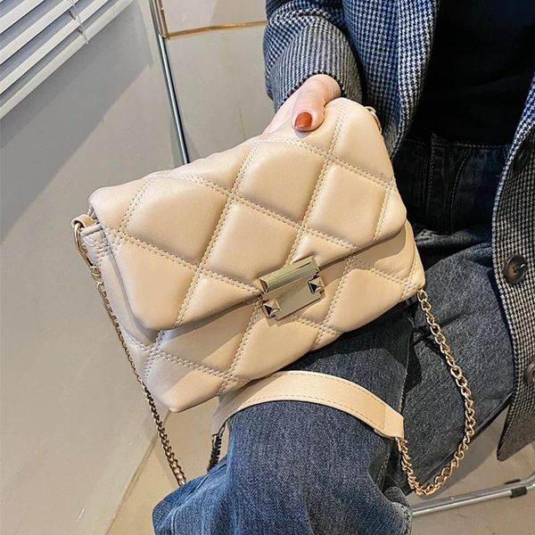 

evening bags small diamond lattice chain crossbody bag luxury women leather handbag trendy plaid messenger lady quilted flap shoulder