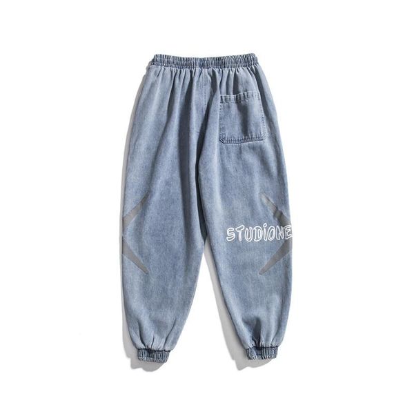 

spring 2021 new baggy jeans washed to make old vintage harlan shorts for men, Blue