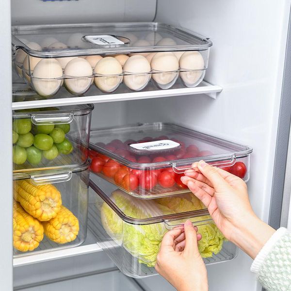 

storage bottles & jars kitchen refrigerator box food keep fresh containers sealed with lids pullable fridge plastic drawer organizer