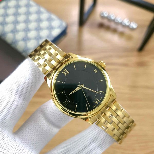 

2021 new luxury men's three-pin series automatic mechanical watch omg watch stylish steel strap de ville, Slivery;brown