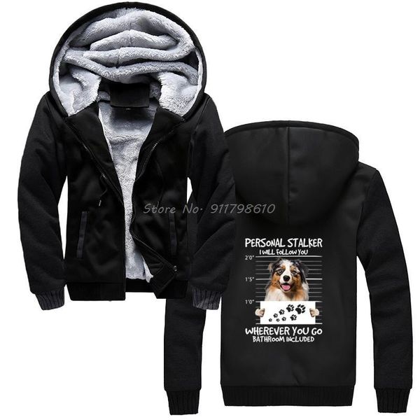 

men's hoodies & sweatshirts aussie mom australian shepherd gift funny dog for her him dad christma hoodie men hooded winter thickening, Black