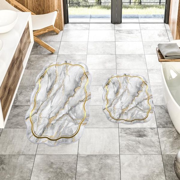 

carpets turkish toilet rug bath carpet set gold - white non-slip leather sole bathroom kilim home dry decoration artistic aesthetic mat