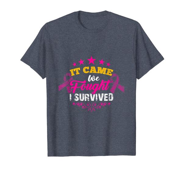 

breast cancer survivor quote it came we fought i survived t-shirt, White;black