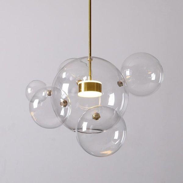 

pendant lamps modern restaurant lights soap bubble clear glass ball parlor bedroom hanglamp loft hanging light fixtures