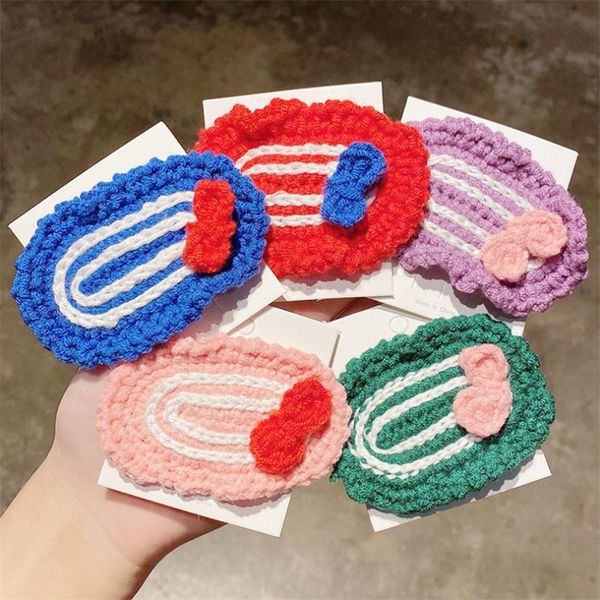 

5pcs/lot new children cute colors knitting bow ornament hair clips girls lovely sweet barrettes hairpins kids hair accessories, Slivery;white