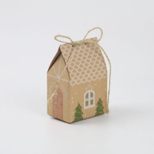 

gift wrap 50pcs house shape christmas paper boxes candy food cookie packaging bag party decoration navidad 2021