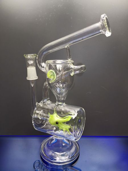 Reciclador tornado percolator bongo de vidro cachimbo de cera cachimbos de água óleo dab rigs reciclador de vidro com tigela zeusartshop