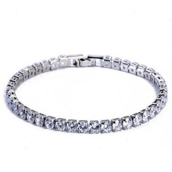 

charm bracelets 5mm cubic zirconia tennis bracelet iced out chain for women men gold black cz homme jewelry bijoux, Golden;silver