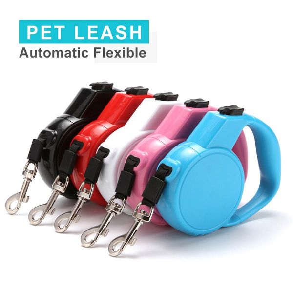 

dog collars & leashes plastic nylon dogs leash portable mini multi colors pet automatic flexible pets accessories retractable traction rope