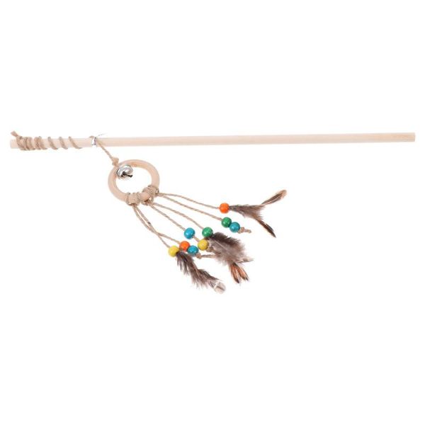 

cat toys feather teaser wand rod pet interactive training playing stick