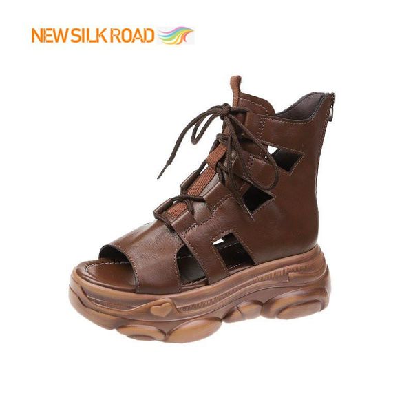 

boots 100% handmade ultra lightweight retro summer women sandals genuine leather gladiators soft non slip femme chaussure shoes ladies, Black