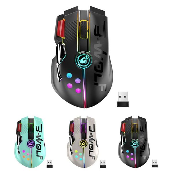

dual mode wireless gaming mouse + type-c usb wire mouse 16000 dpi rgb luminescent mechanical gamer mice for pc laptop