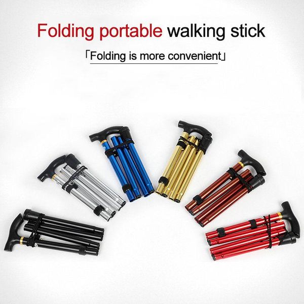

trekking poles aluminum alloy pole folding ultra-light four-section stick
