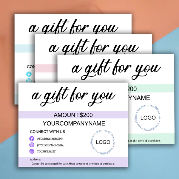 

greeting cards gift certificate card with logo voucher blank
