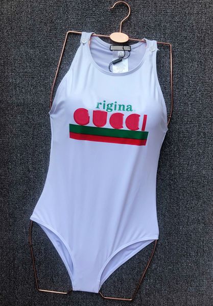 

21ss fashion women's swimsuit girl bathing suit summer beach swimwear letter striped pattern print women bikinis one piece