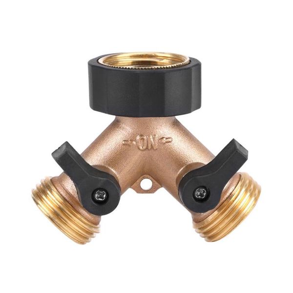 

1pc 2-way brass plastic garden hose splitter y-type watering connector distributor for outdoor tap and faucet