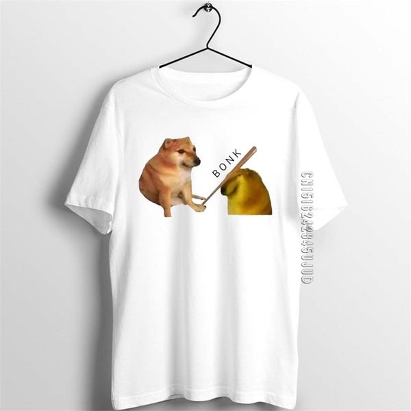 

men guys t shirt bonk meme doge funny artwork printed male cotton graphic designer t-shirts summer clothes 210707, White;black