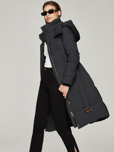 

jazzevar zipper front hooded winter coat z89x#, Black