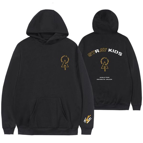 

stray kids district 9 unlock concert fashion hoodies cool fans long sleeve sweatshirts hooded women/men clothes, Black