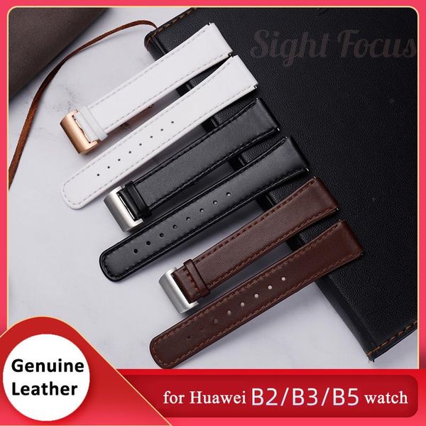 

watch bands 15mm 16mm 18mm calfskin leather wristbands for huawei b2 b3 b5 replacement band straps sports bracelets cowhide watchbands, Black;brown