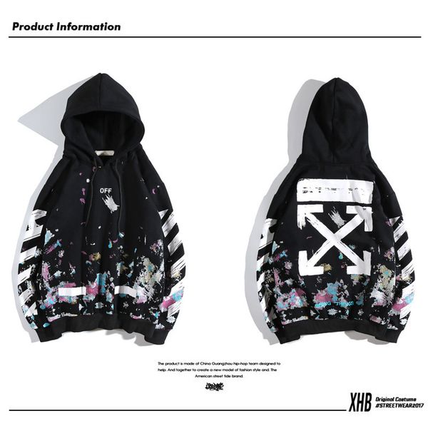 

chao brand ow fireworks star sky pure cotton hooded sweater couple's coat, Black