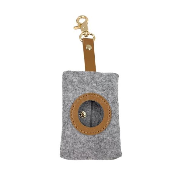 

outdoor dog poop picking bag felt pet garbage durable bag keychain felt picker fecal dispenser