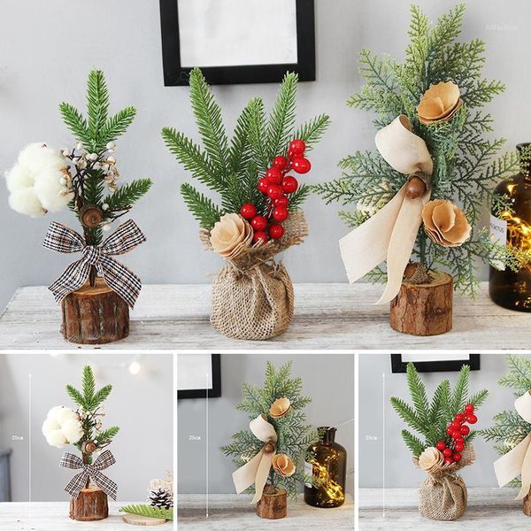 

christmas decorations mini tree artificial beautiful miniature decorative for home kitchen deskow