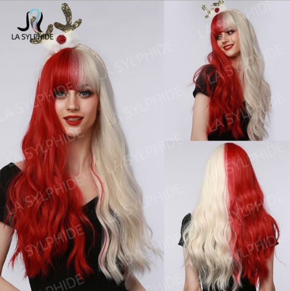 

synthetic wigs ombre color hair long curly wave brand, Black