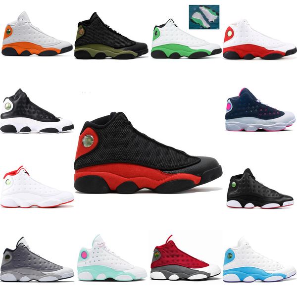 

ed flint 13 13s women men basketball shoes hyper royal aurora luck green grey toe playground barons hologram sports sneakers2ksi