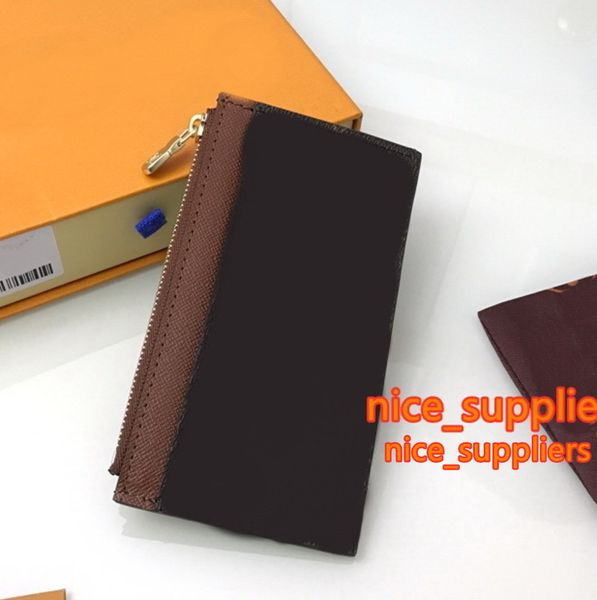 

famous designer women card holder wallet long zipper genuine leather wallets with dust bag m64038 purses with box cx#169, Red;black