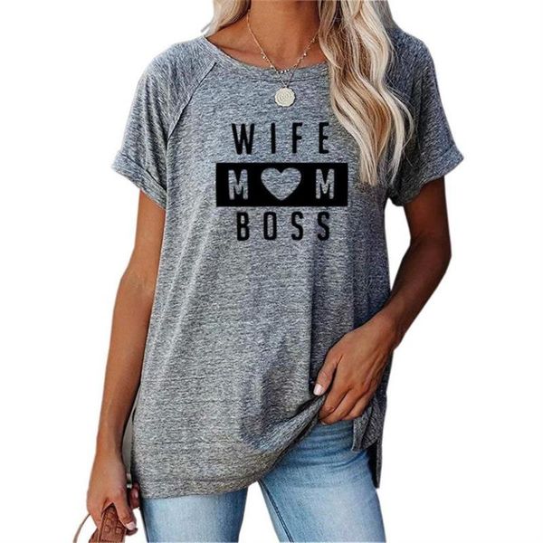 

women's t-shirt 2021 mother's day women t shirt wife mom letters print tshirt cotton casual funny tees female for gift tee, White