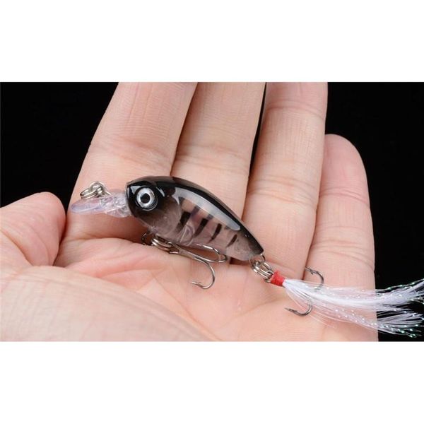 

abs plastic freshwater fiahing crank bait 4g 4.5cm mini minnow lure 8# treble ho jllhnu warmslove