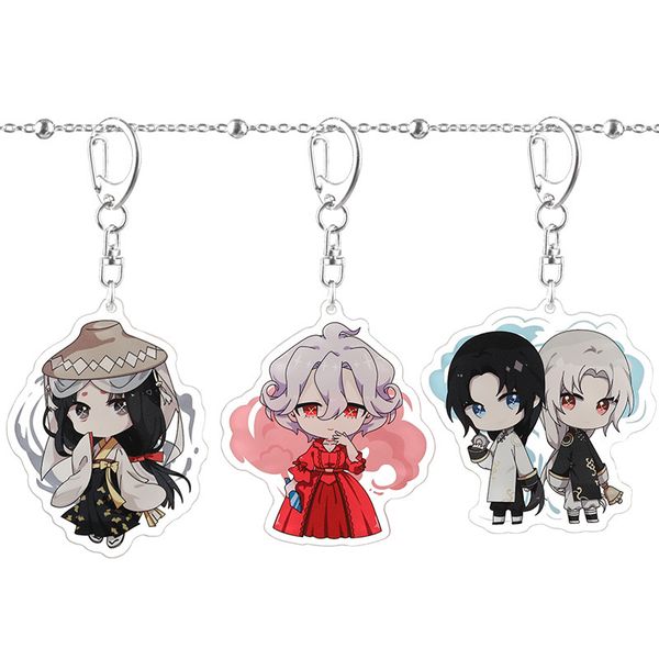 

acrylic man key chain identity v women key ring game keychain chain for pants pendant kids key holder jewelry brelok emily dale j0306, Slivery;golden