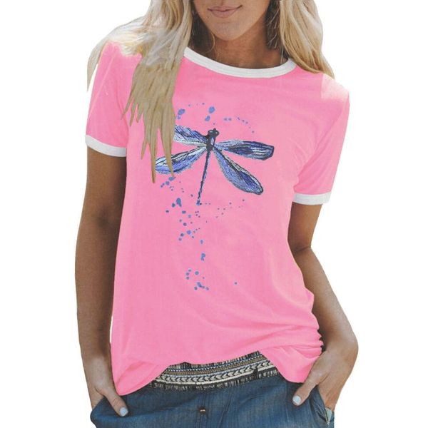 

women's blouses & shirts dragonfly print blouse women 2021 summer o neck plus size 5xl female shirt casual tunic blusa feminina, White