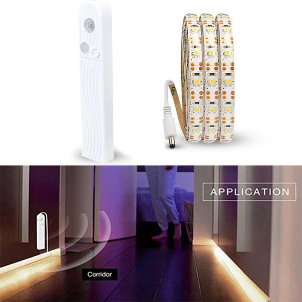 

waterproof ip65 motion sensor led tape lights 1m/2m/3m 60leds/m bande led diode tape flexible 2835smd usb strip light