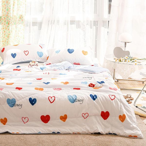 

1pc summer washed cotton print quilt air conditioner home textiles suitable children kids blanket (no pillowcase) #sw