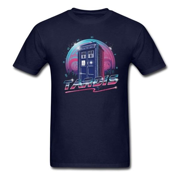 

men's t-shirts man offivial rad tardis t shirts organizer black t-shirt totally and radically driving in space short-sleeve tee low pri, White;black