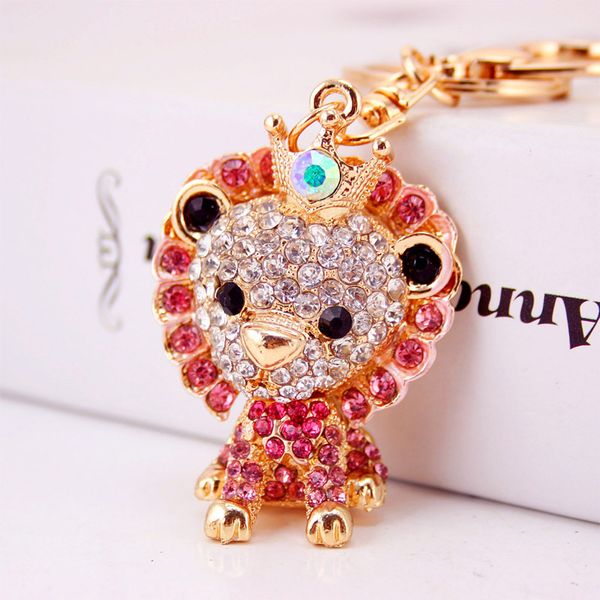 

cute 4 color cartoon lion keychain lady bag accessories memorial gift animal keychain metal pendant, Slivery;golden