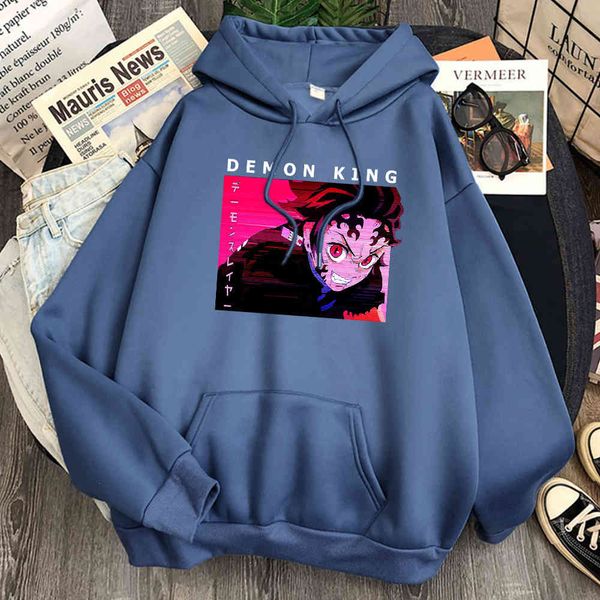 

men's hoodie, devil killer, devil, tanjiro, men's shirt, animation, harajuku style, winter and autumn street cloth, Black