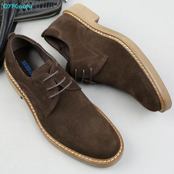 

dress shoes casual men cow leather suede lace-up pointed toe office wedding formal oxford black brown